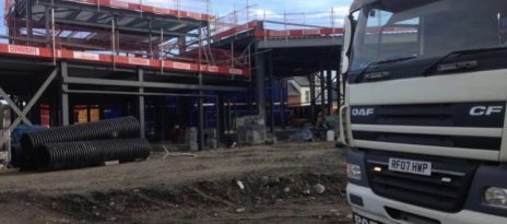 Site clearance and muck shift at Aberystwyth fire station