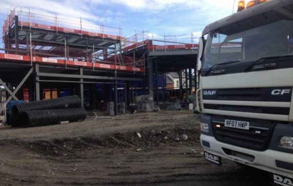 Site clearance and muck shift at Aberystwyth fire station